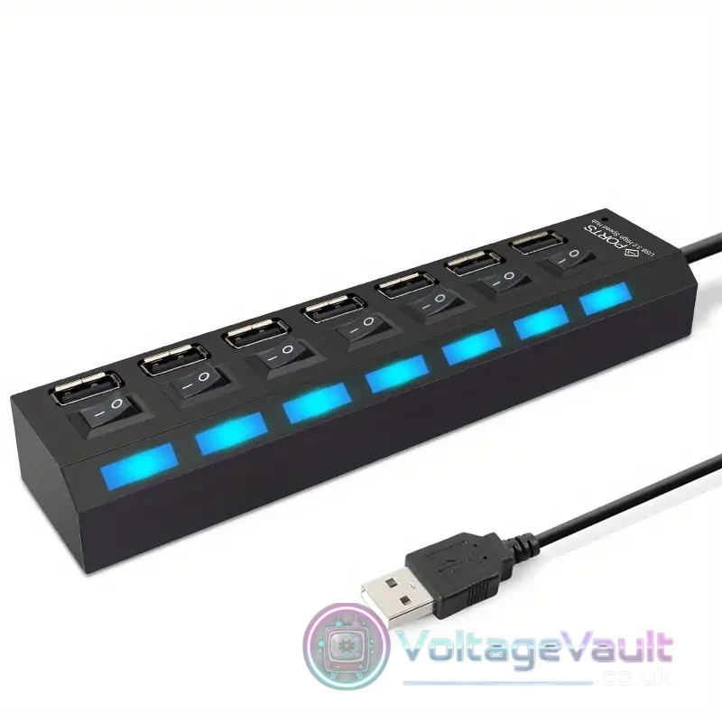 USB 2.0 Hub 7 Port High-Speed Splitter Adapter